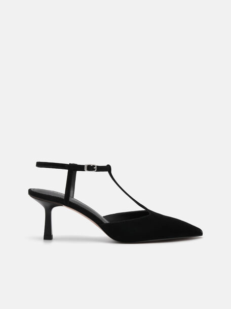 Pompa Tumit Berbahan Suede Vika, , hi-res
