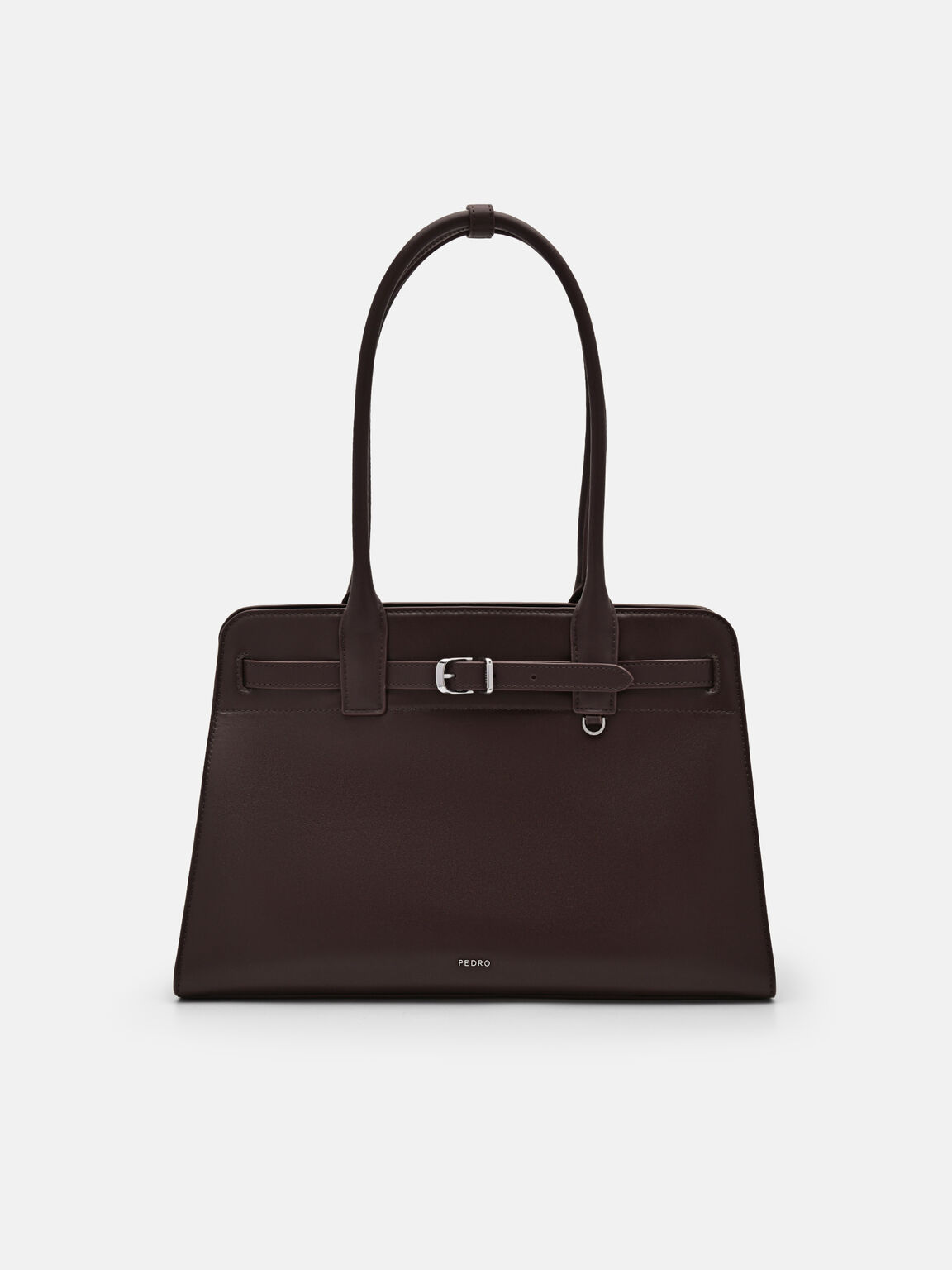 PEDRO Studio Phoebe Leather Tote Bag, Dark Brown