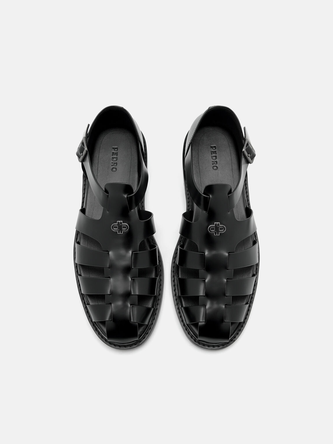 Brent Leather Caged Sandals, 