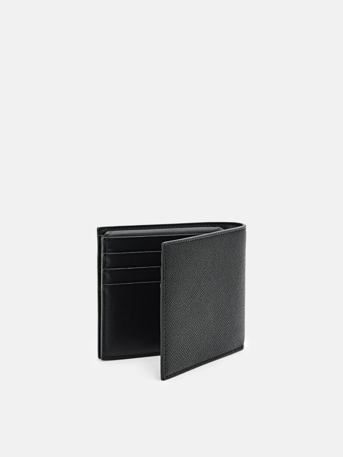 Embossed Leather Bi-Fold Flip Wallet, 