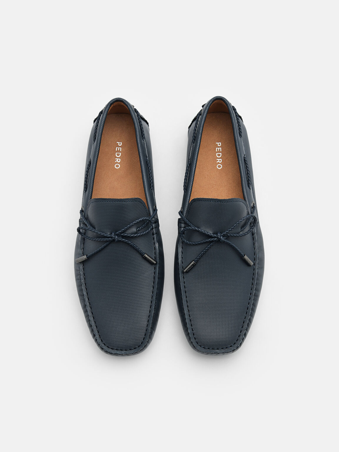 Sepatu Driving Bow Kulit Saffiano, 