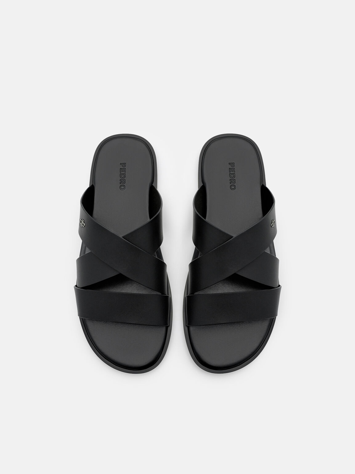 Cross-Strap Slide Sandals, , hi-res