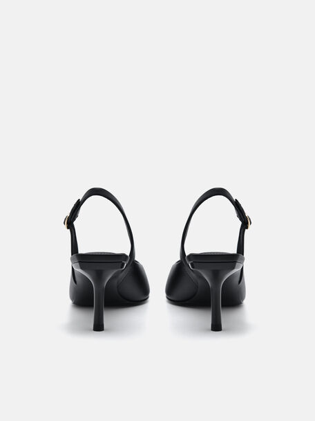 PEDRO Icon Leather Heel Sandals, Black