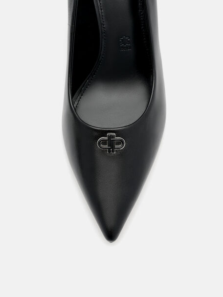 PEDRO Icon Leather Heel Sandals, Black