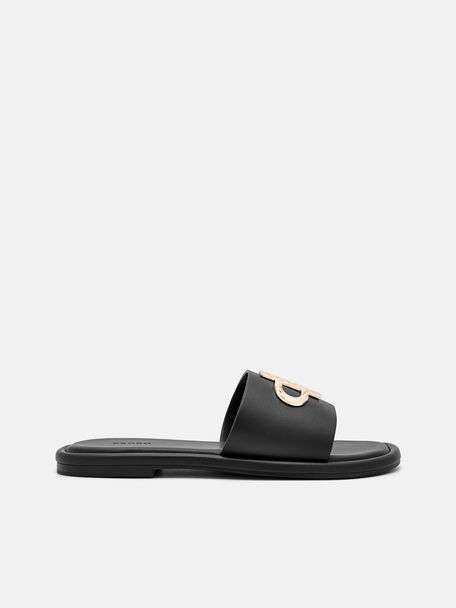 PEDRO Icon Leather Slide Sandal, Black, hi-res