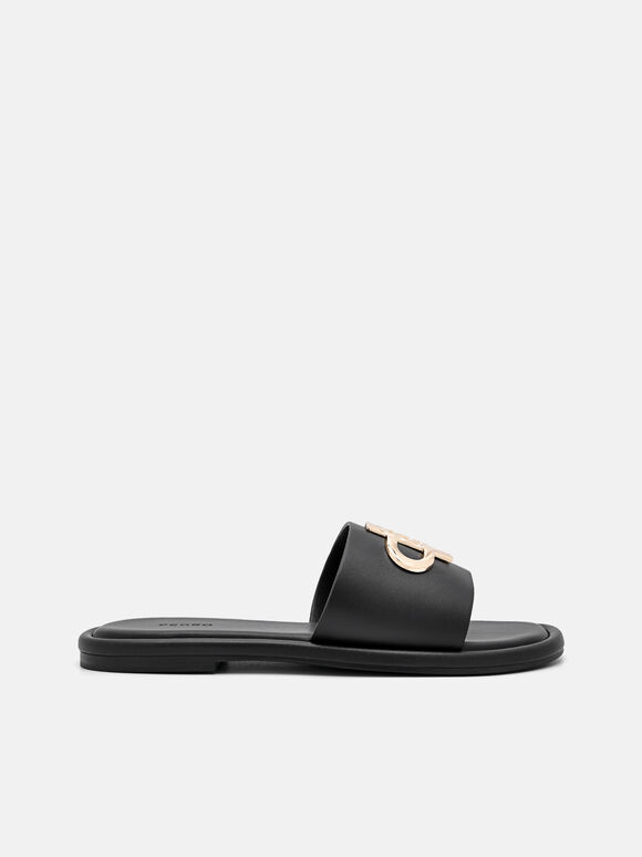 PEDRO Icon Leather Slide Sandal, Black, hi-res
