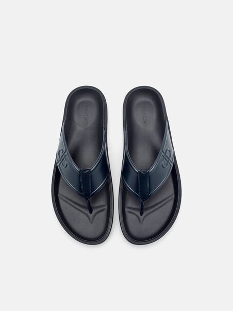 PEDRO Icon Leather Heel Sandals, Black