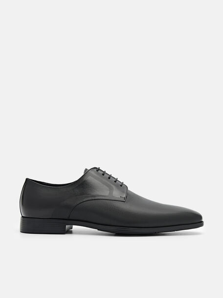 Altitude Lightweight Embossed Leather Derby Shoes, Black, hi-res