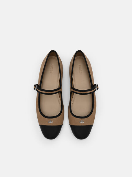 Sepatu Flat Balerina Suede Alina, , hi-res
