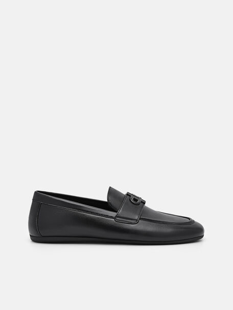 PEDRO Icon Loafers Kulit, Black