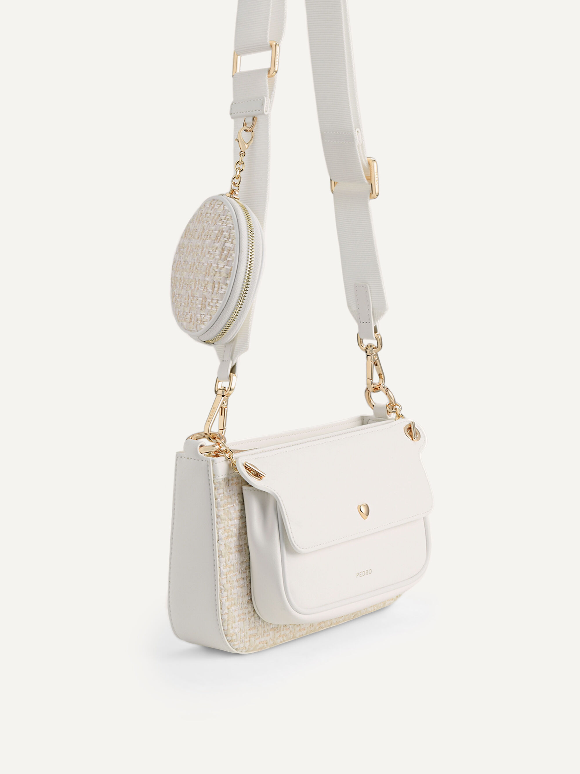 Dilone Houndstooth Double Flap Shoulder Bag - PEDRO ID