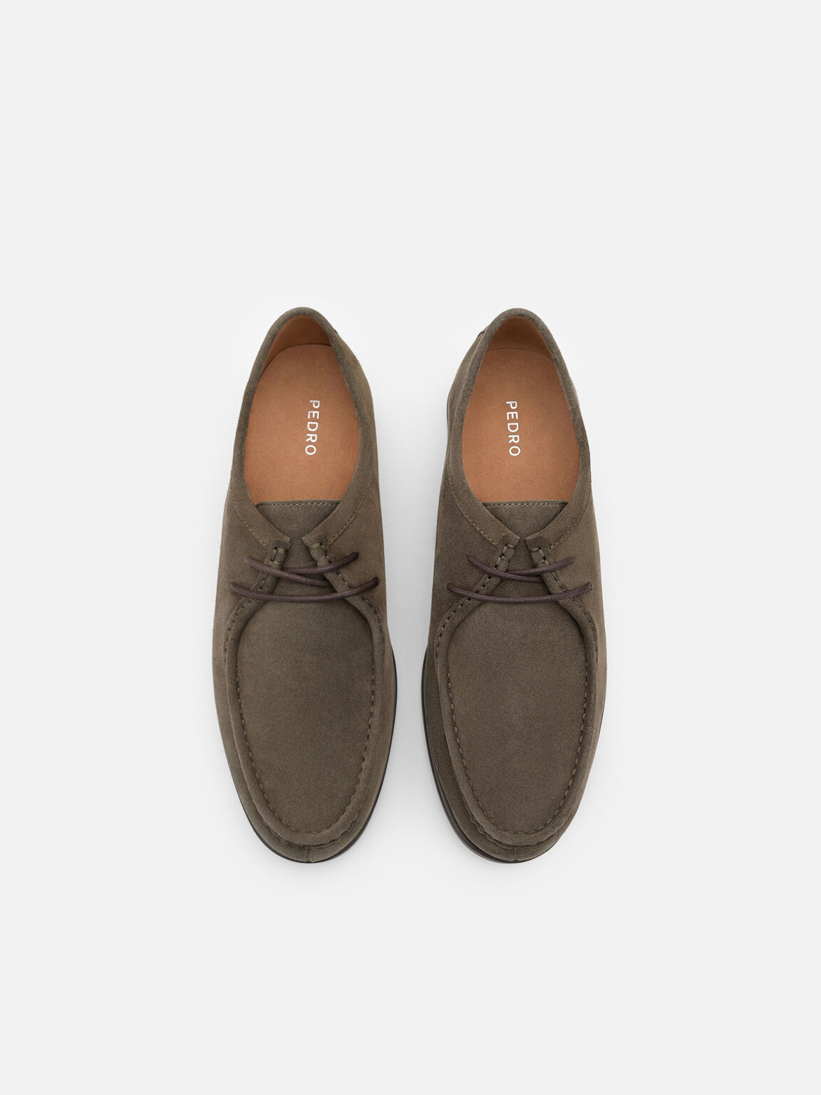 Suede Moc-Toe Derby Shoes, 