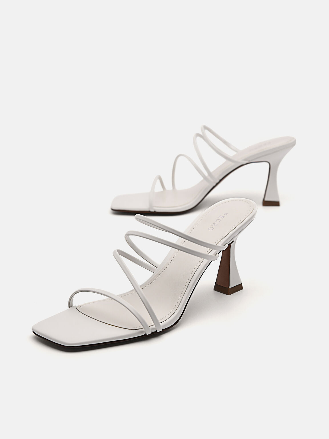 Strappy Heel Sandals - White, 