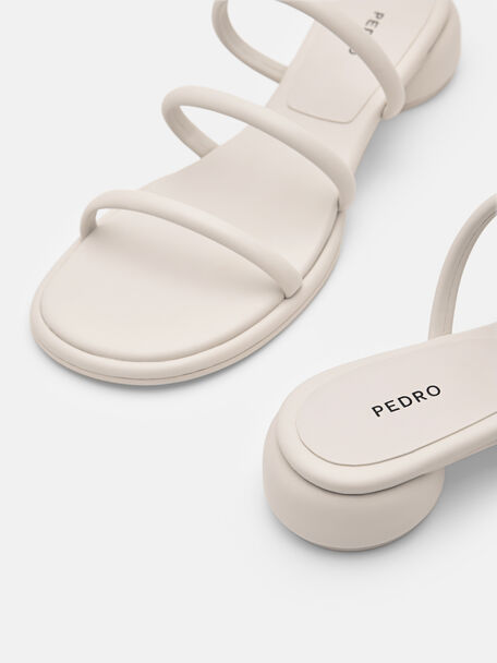 PEDRO Icon Leather Heel Sandals, Black