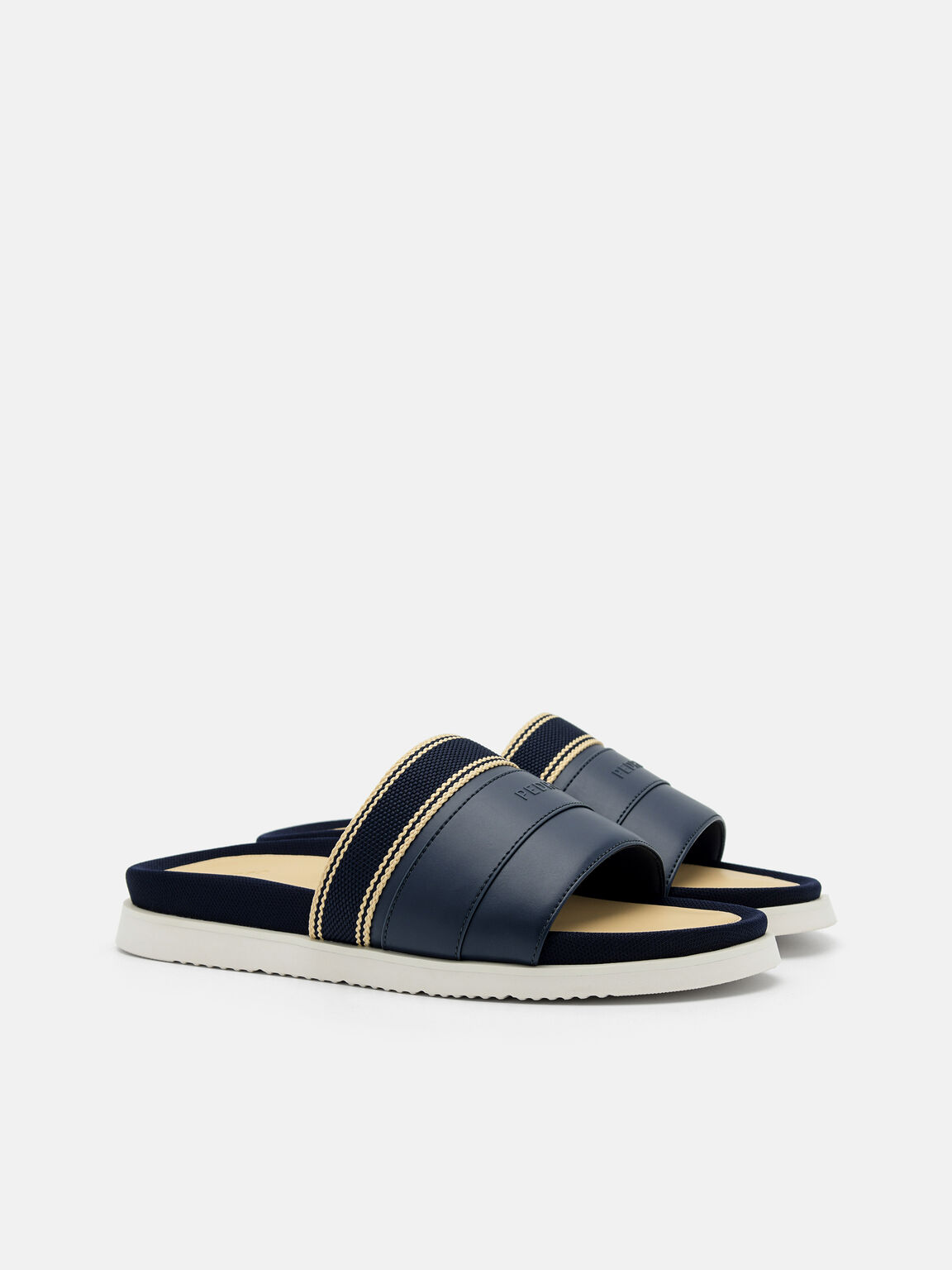 Striped Band Slide Sandals, 