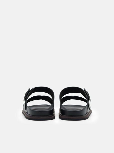PEDRO Icon Leather Heel Sandals, Black