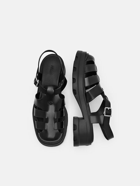 Sandal Berbingkai Kulit Verlin, , hi-res
