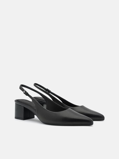 Quinn Leather Slingback Heel Pumps, , hi-res