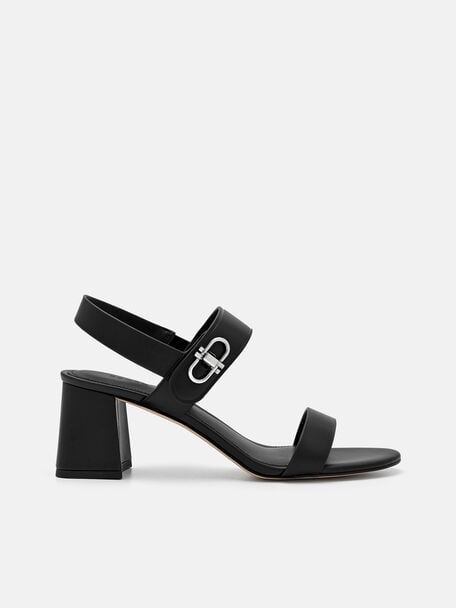 Sienna Leather Heel Sandals, , hi-res