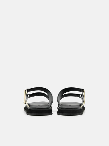 PEDRO Icon Leather Heel Sandals, Black
