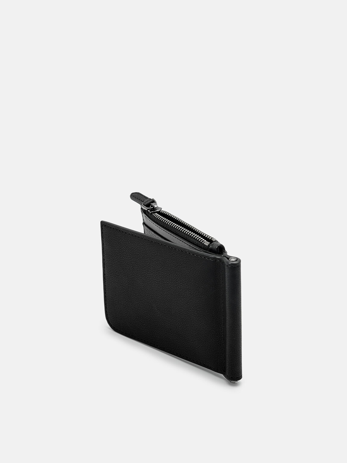 Leather Bi-Fold Money Clip, 