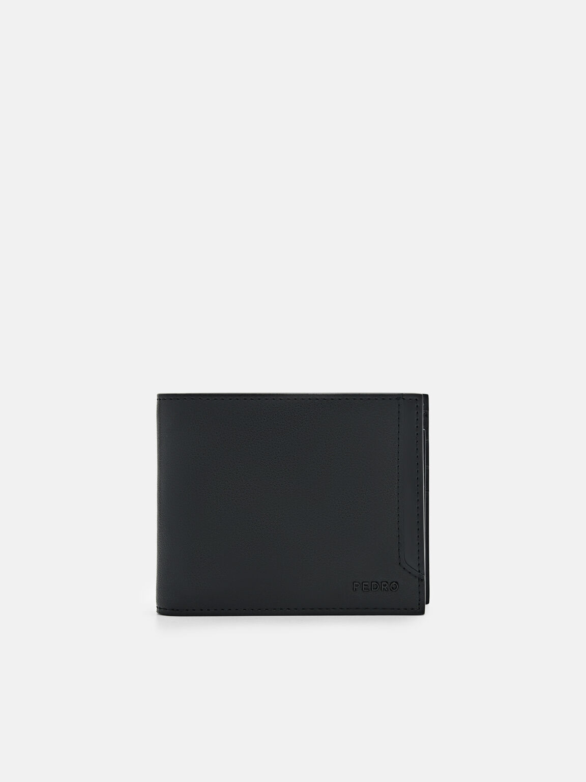 Leather Bi-Fold Wallet with Insert, Black, hi-res