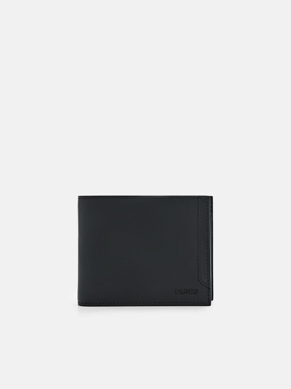 Leather Bi-Fold Wallet with Insert, Black, hi-res