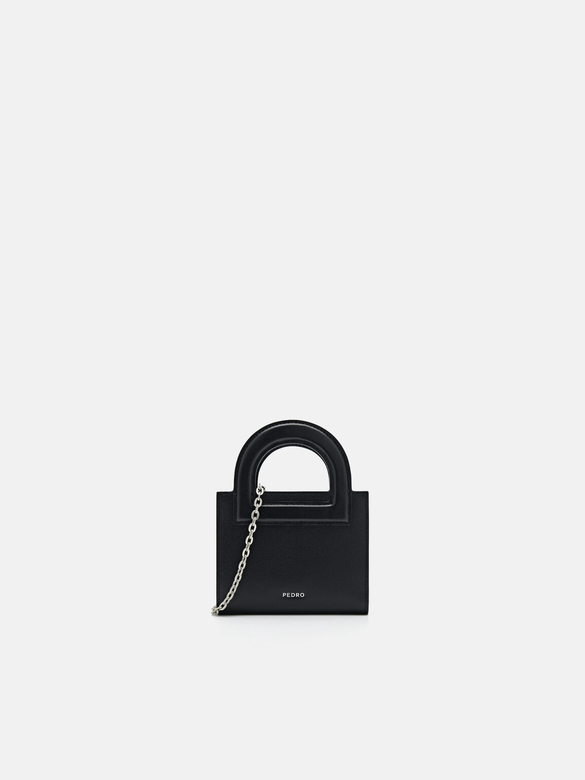 Leather Micro Pouch, Black, hi-res