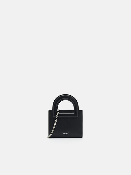 Leather Micro Pouch, Black, hi-res