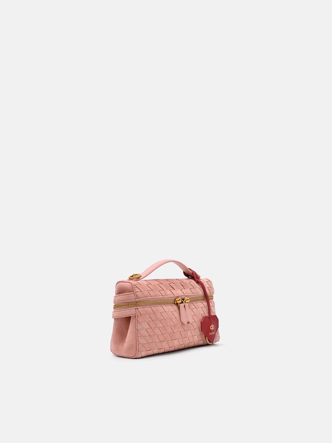 Tas Bahu Anyaman Suede Alyssa dengan Charm, , hi-res