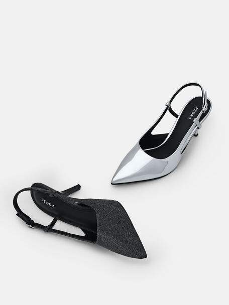 PEDRO Icon Leather Heel Sandals, Black