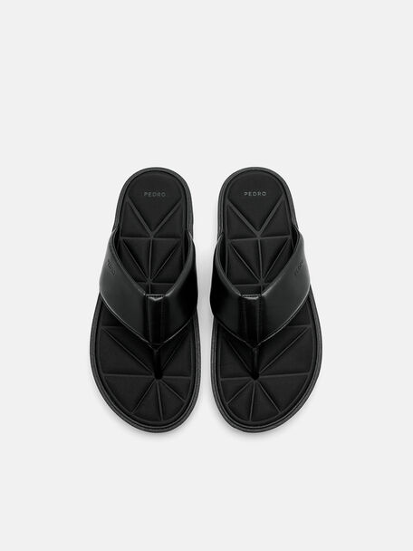 PEDRO Icon Leather Heel Sandals, Black