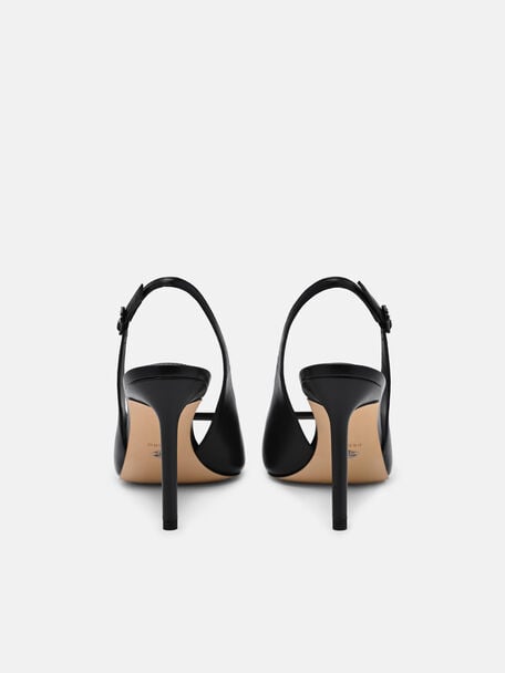 Marina Sandal Hak Kulit, 
