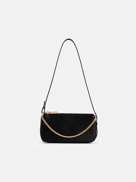 Maddy Leather Pouch, Black, hi-res