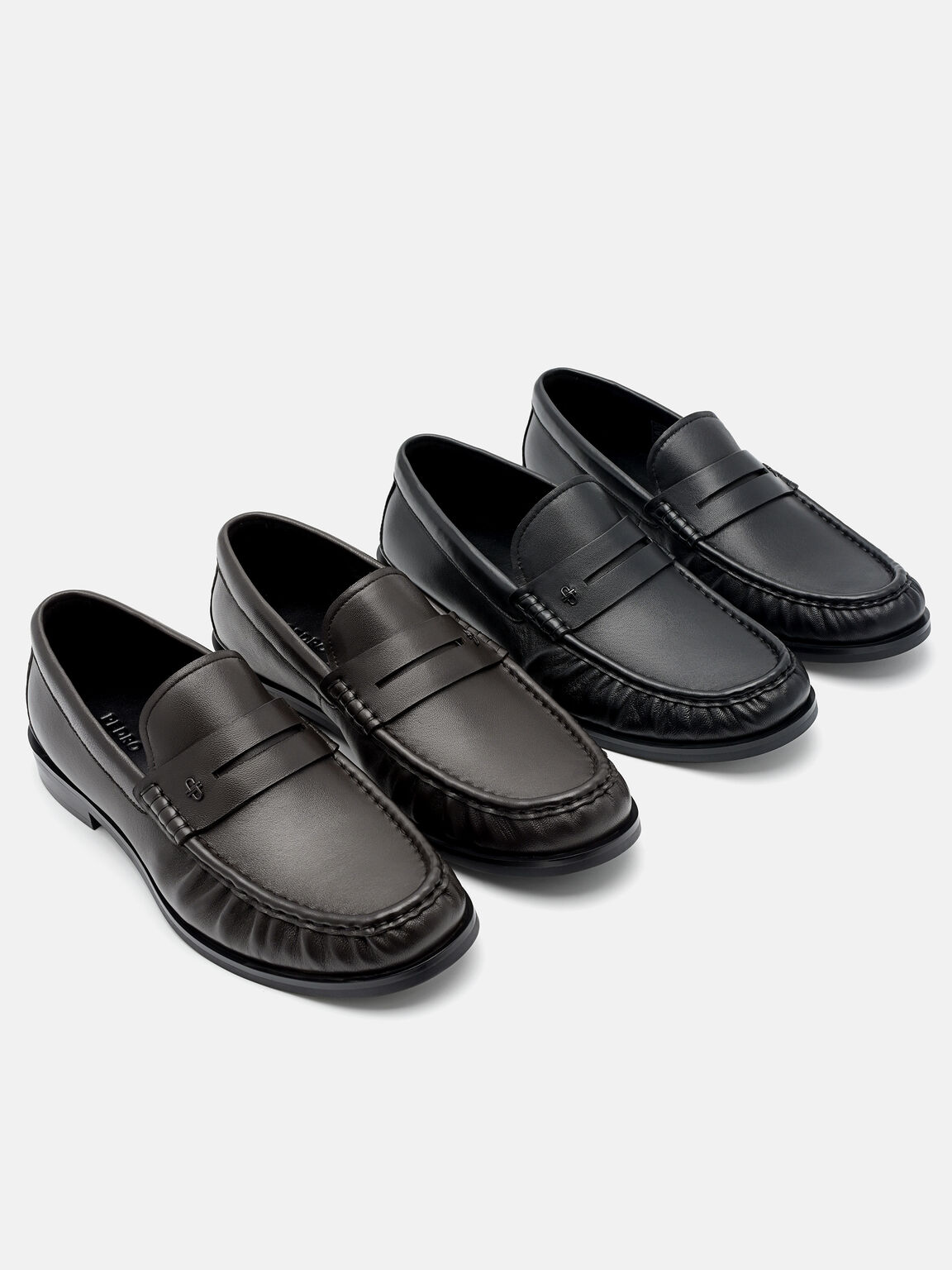 Leather Penny Loafers, , hi-res