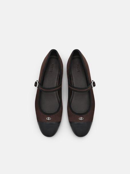 Sepatu Flat Balerina Suede Alina, , hi-res
