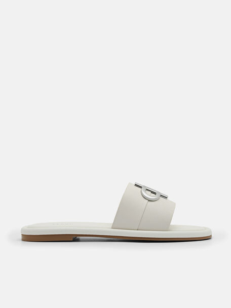 PEDRO Icon Leather Slide Sandals, Chalk, hi-res