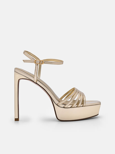 Sandal Tumit Platform Iza, Gold