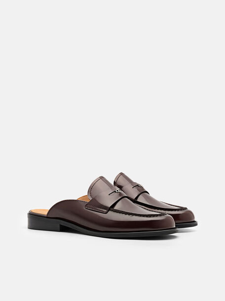 PEDRO Icon Leather Heel Sandals, Black