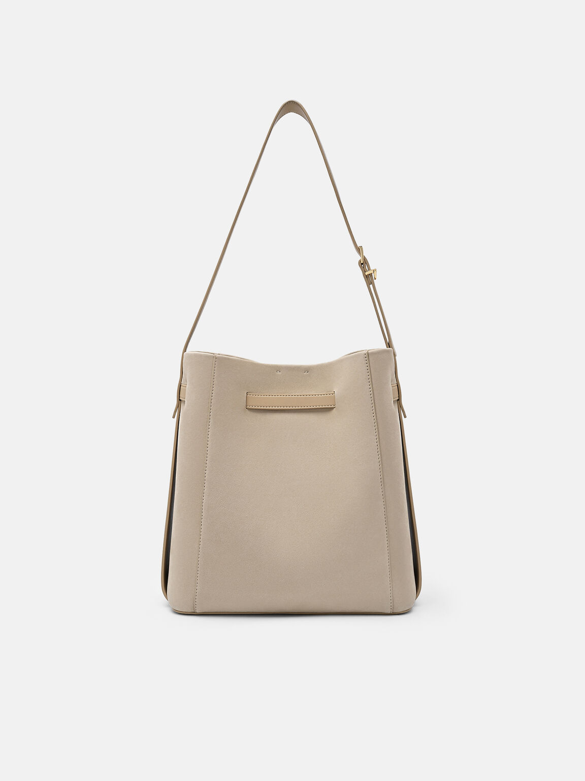 Tas Bucket Kulit Jatte dengan Sabuk, , hi-res