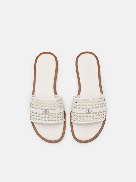 Sadie Woven Slide Sandals, , hi-res