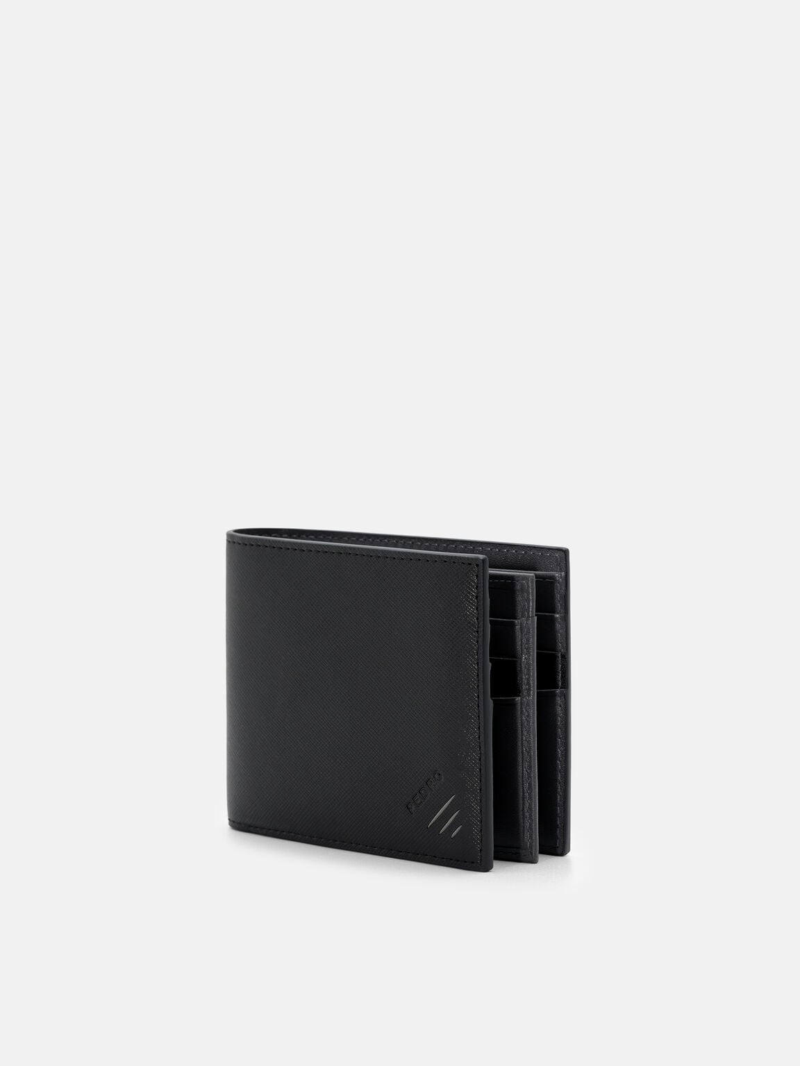Saffiano Leather Bi-Fold Flip Wallet, 