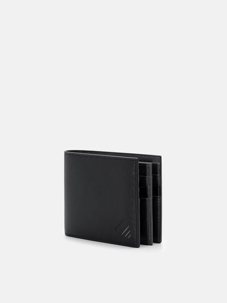 Saffiano Leather Bi-Fold Flip Wallet, 