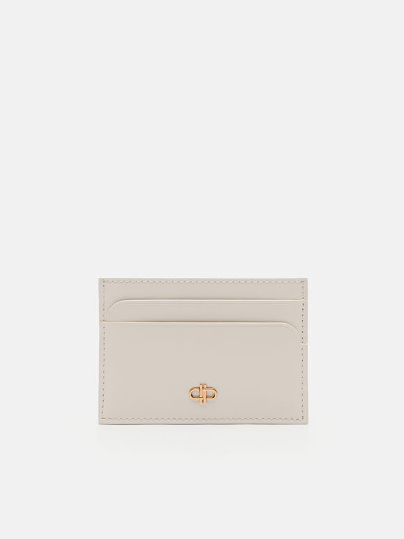 PEDRO Icon Mini Leather Card Holder, Chalk, hi-res