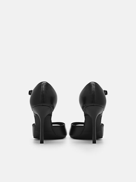 PEDRO Icon Leather Heel Sandals, Black