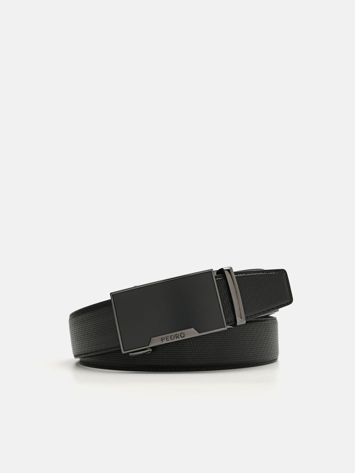 Sabuk Kulit Bertekstur Otomatis, , hi-res