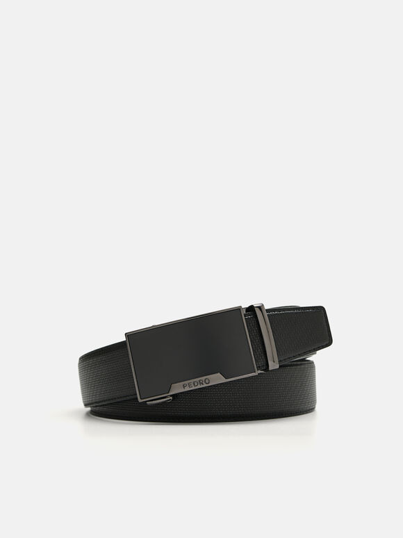 Sabuk Kulit Bertekstur Otomatis, , hi-res