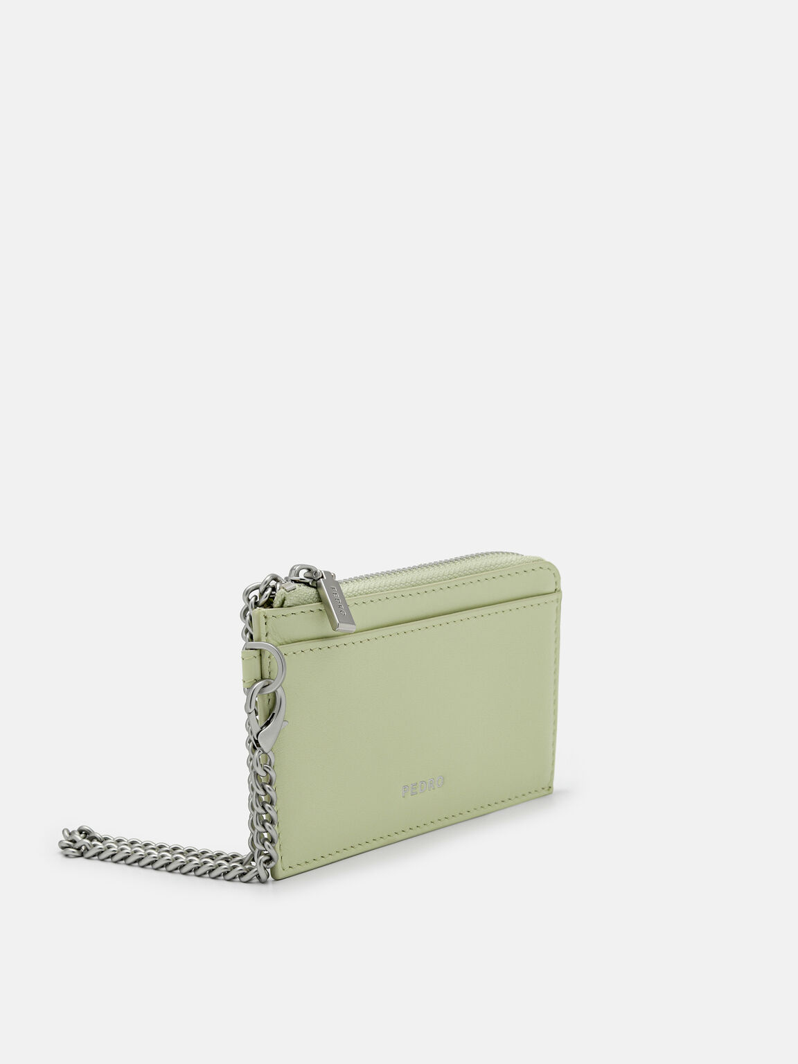 Leather Card Holder with Keychain, 