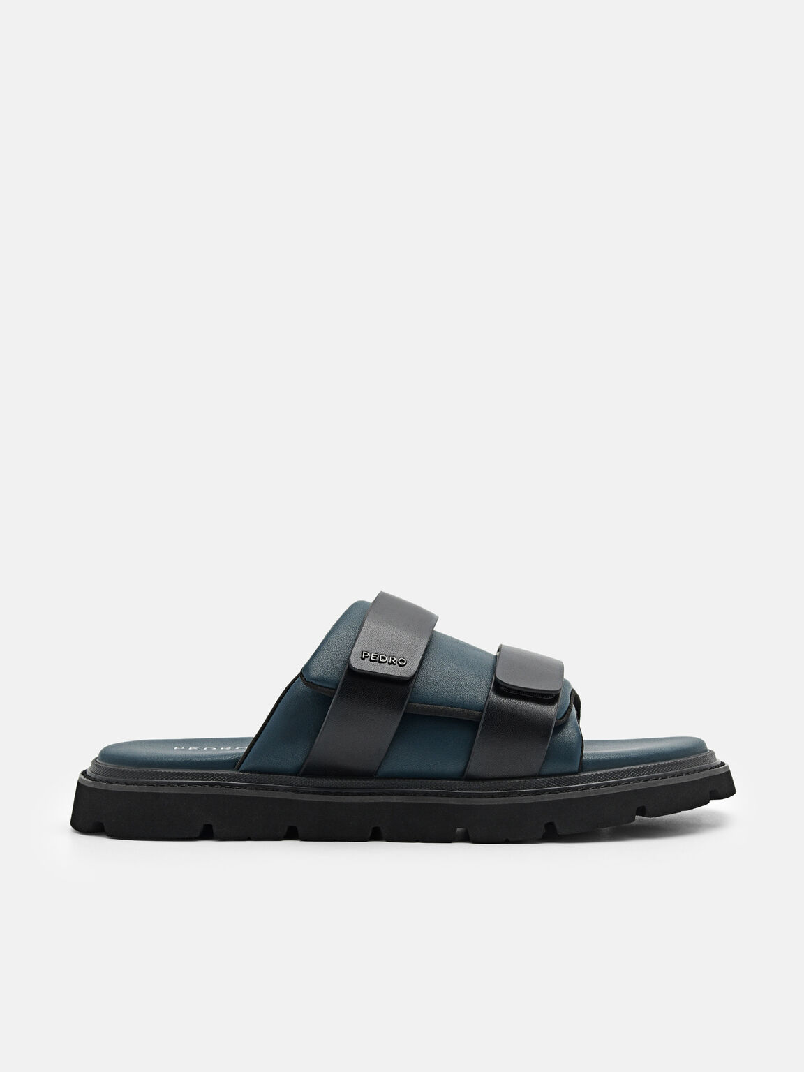 Velcro Slide Sandals, Navy, hi-res