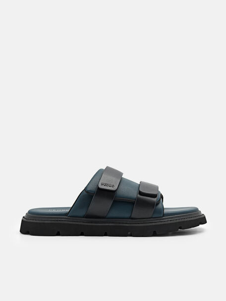 Velcro Slide Sandals, Navy, hi-res